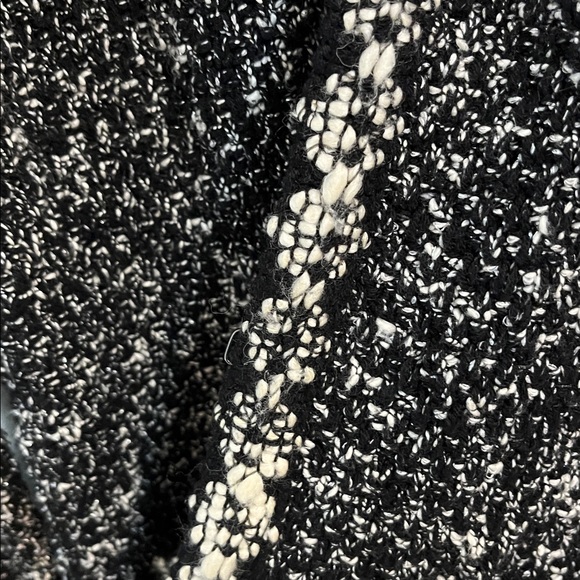 Talbots long cardigan sweater jacket textured knit black white chunky stretchy S - Picture 7 of 14
